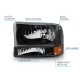 Ford F350 Super Duty 1999-2004 Black Headlights Set