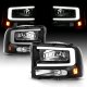 Ford F250 Super Duty 1999-2004 Black Tube DRL Headlights