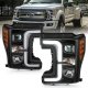 Ford F550 Super Duty 2017-2019 Black Projector Headlights DRL