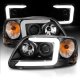 Ford F150 1997-2003 Black LED DRL Projector Headlights