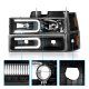 Chevy Silverado 1994-1998 Black Headlights Bumper Lights DRL
