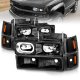 Chevy 1500 Pickup 1994-1998 Black Halo Headlights Set