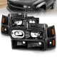 Chevy 2500 Pickup 1994-1998 Black Halo Headlights Set