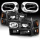 1994 Chevy Blazer Full Size Black Halo Headlights Set
