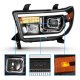 Toyota Sequoia 2008-2017 Black Projector Headlights LED High Beam DRL