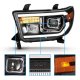 Toyota Tundra 2007-2013 Black Projector Headlights LED High Beam DRL