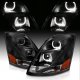 Volvo VNL 2004-2017 Black Projector Headlights LED Halo