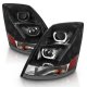 Volvo VNX 2013-2017 Black Projector Headlights LED Halo
