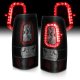 GMC Sierra 2500HD 2001-2006 Black Smoked Halo LED Tail Lights