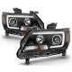 Chevy Colorado 2015-2022 Black LED Tube DRL Projector Headlights