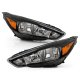 Ford Focus 2015-2018 Headlights Black LED DRL