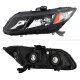 Honda Civic 2012-2015 Black Euro Headlights