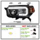 Toyota 4Runner 2010-2013 Black Headlights LED DRL