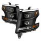 Chevy Suburban 2015-2020 Black Smoked Projector Headlights LED DRL