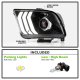 Ford Mustang 2005-2009 Black Projector Headlights Tri DRL