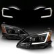 Nissan Sentra 2013-2015 Black Smoked Projector Headlights LED DRL