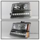 Chevy Silverado 2003-2006 Black Headlights LED Bumper Lights