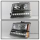 Chevy Silverado 2500 2003-2004 Black Headlights LED Bumper Lights