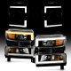 Chevy Silverado 1500 2019-2021 Black Headlights LED DRL Signals