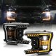 Ford F150 2018-2020 Black Projector LED Headlights Amber Sequential Signals
