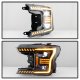 Ford F150 2018-2020 Black Projector LED Headlights Amber Sequential Signals
