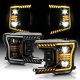 Ford F150 2018-2020 Black Projector LED Headlights Amber Sequential Signals