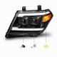 Nissan Frontier 2009-2020 Black Projector Headlights LED DRL Switchback Signals
