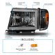 Toyota Tacoma 4WD 1998-2000 Black Headlights LED DRL