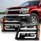Chevy Colorado 2004-2012 Black LED DRL Headlights Bumper Lights
