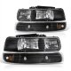 Chevy Tahoe 2000-2006 Black Headlights Bumper Lights