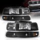 Chevy Tahoe 2000-2006 Black Headlights Bumper Lights