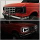 Ford F250 1987-1991 Black Smoked LED Tube DRL Headlights