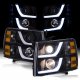 Chevy Silverado 2007-2013 Black Projector Headlights LED DRL J2