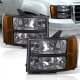 GMC Sierra 2007-2013 Headlights Black