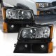 Chevy Silverado 2500HD 2003-2006 Black Headlights Blackout Bumper Lights
