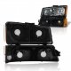 Chevy Silverado 2500 2003-2004 Black Headlights Blackout Bumper Lights