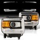 2015 GMC Sierra 2500HD Black Projector Headlights LED Signature DRL