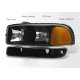 GMC Sierra 1500HD 2001-2007 Black Headlights Bumper Lights