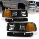 GMC Sierra 2500HD 2001-2006 Black Headlights Bumper Lights