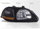 Honda Civic 1996-1998 Black Headlights