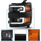 Chevy Silverado 3500HD 2015-2019 Black LED DRL Projector Headlights A1