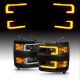 Chevy Silverado 3500HD 2015-2019 Black Projector Headlights LED Switchback A2