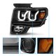 Ford F150 2009-2014 Black Projector Headlights LED DRL Switchback A3