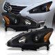 Nissan Altima Sedan 2013-2015 Black Halogen Projector Headlights