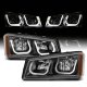 Chevy Avalanche 2003-2006 Black Headlights LED DRL A1