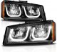 Chevy Silverado 2500HD 2003-2006 Black Headlights LED DRL A1