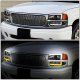 GMC Sierra Denali 2002-2006 Black LED DRL Headlights Switchback Signals