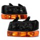 GMC Savana Van 2003-2025 Black Smoked Headlights Amber Signal Lights