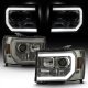 GMC Sierra 2007-2013 Smoked LED DRL Projector Headlights
