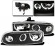 Chevy S10 1998-2004 Black Dual Halo Projector Headlights